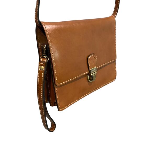 Patricia Nash Leather Crossbody Bag Brown Flap Organizer Vintage Style Purse - Picture 3 of 13